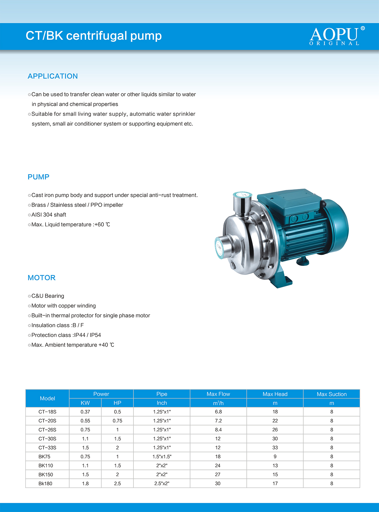 CTBK centrifugal pump